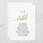 エレガントなゴールドのトップテーブル席次表 招待状 (正面/裏面)