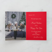 エレガントなゴールドのトナカイとクリスマスツリー 赤 シーズンカード (内部)