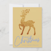 エレガントなゴールドのトナカイ クリスマススクリプト ノートカード (正面)