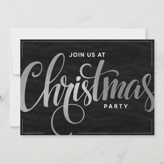 エレガントなゴールドのトレンディなスクリプト ホリデーパーティー 招待状 (正面)