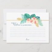エレガントなゴールドのハワイアン ヒビスカス ウェディング ウィズダム カード (正面)