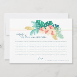 エレガントなゴールドのハワイアン ヒビスカス ウェディング ウィズダム カード