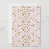 エレガントなゴールドのバラ色の渦巻きエンゲージメントパーティー招待状 招待状 (裏面)