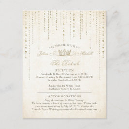 エレガントなゴールドのフェアリーテールクラウン エンクロージャーカード