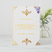 エレガントなゴールドのフルール・ド・リス 招待状 (スタンド正面)