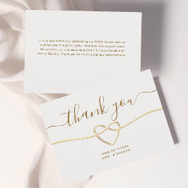 エレガントなゴールドのブライダルシャワーの感謝カード インビテーションポストカード