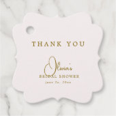 エレガントなゴールドのブライダルシャワーの感謝タグ フェイバータグ (正面)