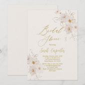 エレガントなゴールドのブライダルシャワー招待状 招待状 (正面/裏面)