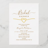 エレガントなゴールドのブライダルシャワー 箔招待状 (正面)