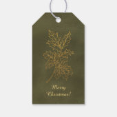 エレガントなゴールドのホーリー クリスマス クッキー ミックス グリーン ギフトタグ (裏面)
