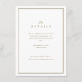 エレガントなゴールドのボーダー ミニマルな結婚式のディテール エンクロージャーカード (正面)