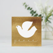 エレガントなゴールドのモダンな平和のホリデーカード シーズンカード (スタンド正面)