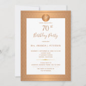 エレガントなゴールドのモノグラム ショーティー誕生日パーティー 招待状 (正面)