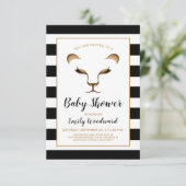 エレガントなゴールドのライオンズフェイスのベイビーシャワー招待状 招待状 (スタンド正面)