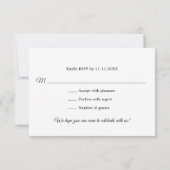 エレガントなゴールドのラウレルモノグラム 白 RSVP ウェディング (裏面)