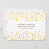 エレガントなゴールドのラブハーツ サンキューカード (裏面)