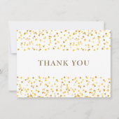 エレガントなゴールドのラブハーツ サンキューカード (正面)