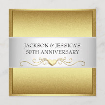 エレガントなゴールドのラブハート 50周年パーティー