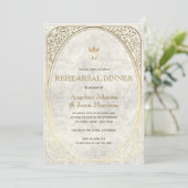 エレガントなゴールドのリハーサルディナー 招待状 (スタンド正面)