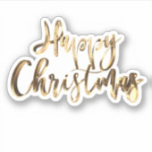 エレガントなゴールドのルックスクリプトお祭りハッピークリスマス シール (正面)