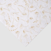 エレガントなゴールドのワイルドフラワースケッチ シンプルな花柄 薄葉紙 (詳細)