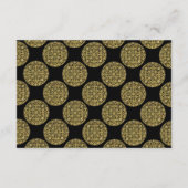 エレガントなゴールドの円模様とブラックの「ありがとう」 サンキューカード (裏面)