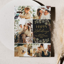 エレガントなゴールドの写真クリスマスホリデーカード シーズンカード