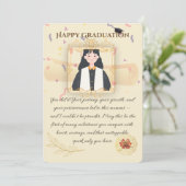 エレガントなゴールドの卒業カード 招待状 (スタンド正面)