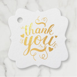 エレガントなゴールドの感謝の気持ちを表すフォイルのギフトタグ フェイバータグ
