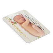 エレガントなゴールドの手書き文字の写真 出生発表 マグネット (右側)