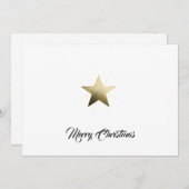 エレガントなゴールドの星のシンプルなデザイン 優しい輝きを放つ シーズンカード (正面/裏面)
