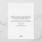 エレガントなゴールドの松の葉と松ぼっくり フォト 箔シーズンカード (裏面)