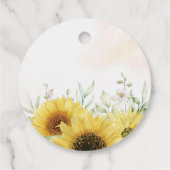 エレガントなゴールドの水彩グリーン花の感謝 フェイバータグ (裏面)