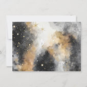 エレガントなゴールドの水彩画の木のマルチ写真クリスマス 招待状 (裏面)