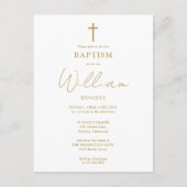 エレガントなゴールドの洗礼 誕生日の招待状 ポストカード (正面)