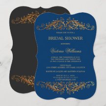 エレガントなゴールドの渦巻き 青