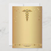 エレガントなゴールドの看護学校卒業招待状 招待状 (裏面)