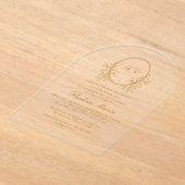 エレガントなゴールドの紋章 フォーマル キンセアニエラ アクリル招待状 (レイダウン)