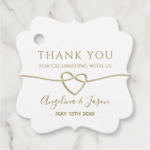 エレガントなゴールドの結婚式のお礼ギフトタグ フェイバータグ (正面)