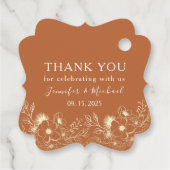 エレガントなゴールドの結婚式のお礼タグ フェイバータグ (裏面)