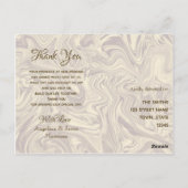 エレガントなゴールドの結婚式のお礼 ポストカード (裏面)