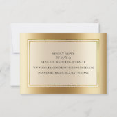 エレガントなゴールドの結婚式ウェブサイトの出欠確認 招待状 (裏面)