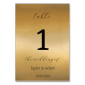 エレガントなゴールドの結婚式テーブルナンバー テーブルナンバー (正面)