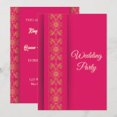 エレガントなゴールドの結婚式招待状カード 招待状 (正面/裏面)