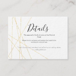 エレガントなゴールドの結婚式 詳細 封入カード エンクロージャーカード