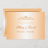 エレガントなゴールドの結婚50周年招待状 招待状 (正面/裏面)