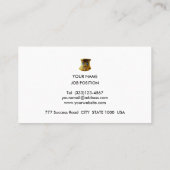 エレガントなゴールドの色合いとホワイト 名刺 (裏面)