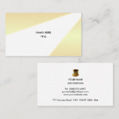 エレガントなゴールドの色合いとホワイト 名刺 (正面/裏面)