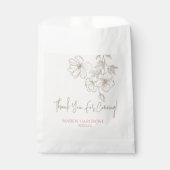 エレガントなゴールドの花のウェディングシャワーのお礼 フェイバーバッグ (正面)