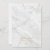 エレガントなゴールドの花フレーム ウェディング招待状 招待状 (裏面)